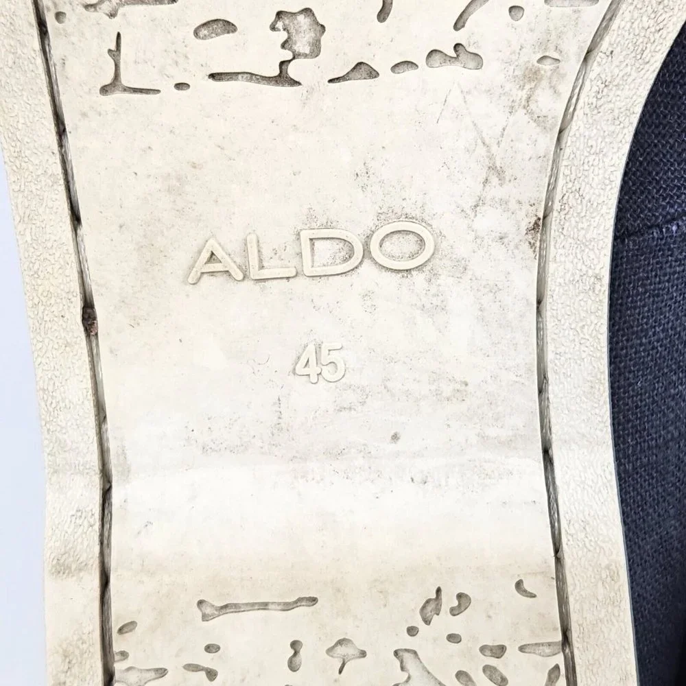 Aldo Casual Boat Shoes Mens Size US 12 EU 45 Blue Mid Top Lace Up Canvas/Leather